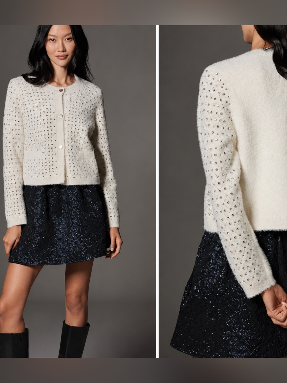Rare to Find Anthropologie NVLT Sequin Lady Knit Cardi Jacket Sz XS NWT